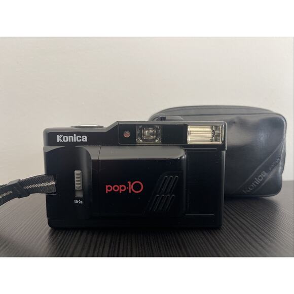 Vintage Konica Pop-10 35mm Film Camera F/4 Lens With Case, Untested - Picture 1 of 12